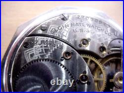 10 Sided Fancy Case & Dial Elgin Pocket Watch 25 Year White Gold / Chain & Knife