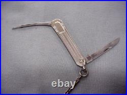 10 Sided Fancy Case & Dial Elgin Pocket Watch 25 Year White Gold / Chain & Knife