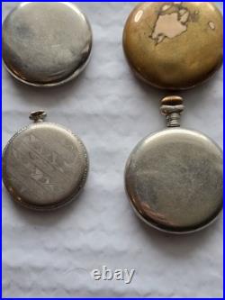 10 collection of Antique pocket watch cases and components