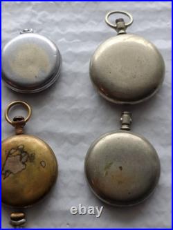 10 collection of Antique pocket watch cases and components