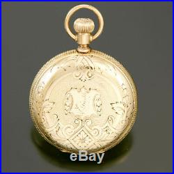 10k Yellow Gold A. W. Co. Waltham Hunter Case Pocket Watch Ca1889 6 Size 7 Jewe
