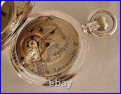 115 YEARS OLD HAMILTON 925 17j COIN SILVER HUNTER CASE SIZE 18s POCKET WATCH