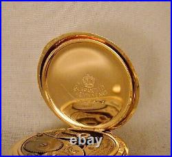 117 YEARS OLD ELGIN 10k GOLD FILLED HUNTER CASE FANCY DIAL GREAT POCKET WATCH