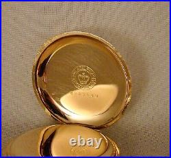 117 YEARS OLD ELGIN 10k GOLD FILLED HUNTER CASE FANCY DIAL GREAT POCKET WATCH