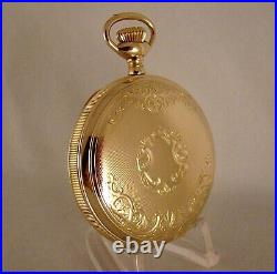 117 YEARS OLD SETH THOMAS 14k GOLD FILLED HUNTER CASE 16s GREAT POCKET WATCH