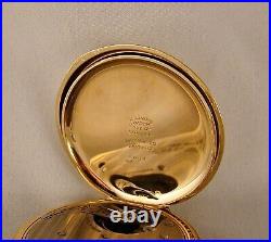 117 YEARS OLD SETH THOMAS 14k GOLD FILLED HUNTER CASE 16s GREAT POCKET WATCH