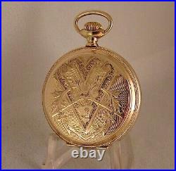 120 YEARS OLD ELGIN 14k GOLD FILLED HUNTER CASE GREAT LOOKING POCKET WATCH