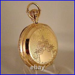 120 YEARS OLD SETH THOMAS 17j 14k GOLD FILLED OPEN FACE CASE 18s POCKET WATCH