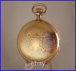 121 YEARS OLD WALTHAM SOL 14k GOLD FILLED HUNTER CASE 18s GREAT POCKET WATCH