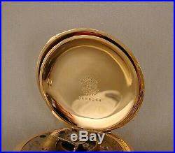 125 YEARS OLD ELGIN 14k GOLD FILLED HUNTER CASE 18s GREAT LOOKING POCKET WATCH