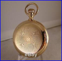 125 YEARS OLD WALTHAM 14k GOLD FILLED HUNTER CASE FANCY DIAL 16s POCKET WATCH