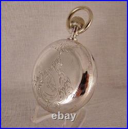 126 YEARS OLD HAMILTON 929 COIN SILVER HUNTER CASE SIZE 18s POCKET WATCH