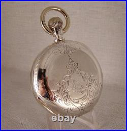 126 YEARS OLD HAMILTON 929 COIN SILVER HUNTER CASE SIZE 18s POCKET WATCH