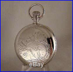 126 YEARS OLD HAMPDEN 17j COIN SILVER HUNTER CASE 18s GREAT LOOKING POCKET WATCH