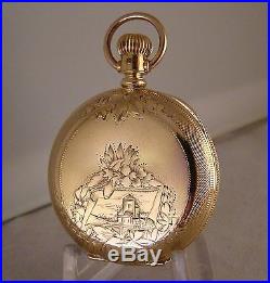 127 YEARS OLD ILLINOIS 14k GOLD FILLED HUNTER CASE GREAT LOOKING POCKET WATCH