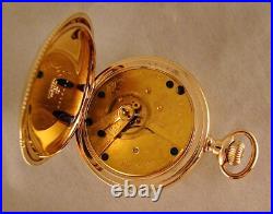 128 YEARS OLD ELGIN 10k GOLD FILLED HUNTER CASE 18s GREAT LOOKING POCKET WATCH