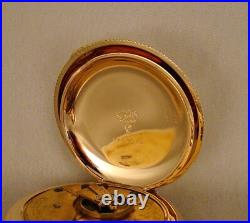 128 YEARS OLD ELGIN 10k GOLD FILLED HUNTER CASE 18s GREAT LOOKING POCKET WATCH