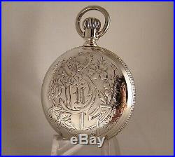 128 Years Old Waltham Coin Silver Hunter Case Great Looking Pocket Watch