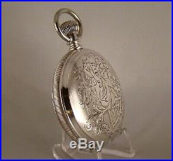 128 Years Old Waltham Coin Silver Hunter Case Great Looking Pocket Watch