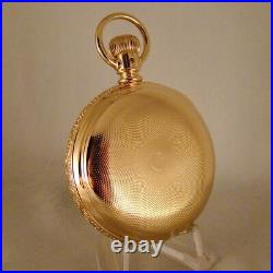 129 YEARS OLD SETH THOMAS 10k GOLD FILLED HUNTER CASE 18s GREAT POCKET WATCH