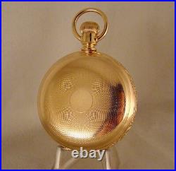 129 YEARS OLD SETH THOMAS 10k GOLD FILLED HUNTER CASE 18s GREAT POCKET WATCH