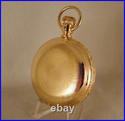 129 YEARS OLD SETH THOMAS 10k GOLD FILLED HUNTER CASE 18s GREAT POCKET WATCH