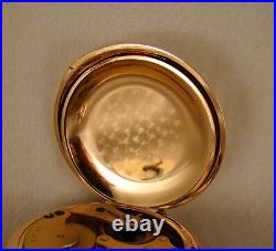 129 YEARS OLD SETH THOMAS 10k GOLD FILLED HUNTER CASE 18s GREAT POCKET WATCH