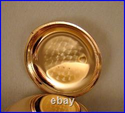 129 YEARS OLD SETH THOMAS 10k GOLD FILLED HUNTER CASE 18s GREAT POCKET WATCH