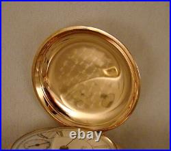 129 YEARS OLD SETH THOMAS 10k GOLD FILLED HUNTER CASE 18s GREAT POCKET WATCH