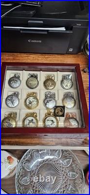 12 Pocket Watches Collection and Display Case