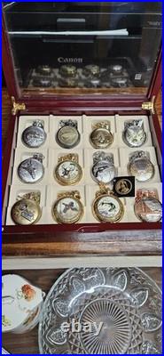 12 Pocket Watches Collection and Display Case