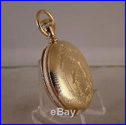 130 YEARS OLD ELGIN 14k GOLD FILLED HUNTER CASE GREAT LOOKING POCKET WATCH