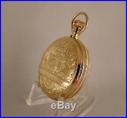 131 YEARS OLD ILLINOIS 14k SOLID GOLD HUNTER CASE GREAT LOOKING POCKET WATCH