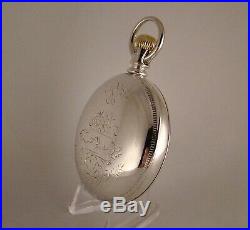 136 YEARS OLD WALTHAM STERLING COIN SILVER HUNTER CASE SIZE 18s POCKET WATCH