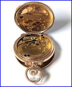 14K Antique Gold ELGIN Box Hinge Hunter Case Pocket Watch, Size 6, Circa 1886