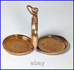 14K Antique Gold ELGIN Box Hinge Hunter Case Pocket Watch, Size 6, Circa 1886