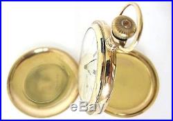 14K Goldfilled ELGIN Pocket Watch S16,7J, Hunter Case, RUN! 104.5 Grams