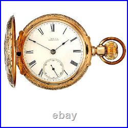 14K Multicolor Gold Stag Hunter Case Waltham P. S. Bartlett Pocket Watch CA1884