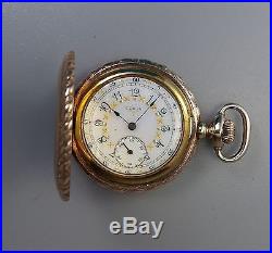 14K Solid Gold Case Elgin National Watch Company Hunter Pocket Watch 1898