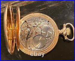14K Solid Gold, Waltham Hunter case Pocket Watch 47mm 80.7 gr