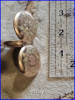 14K Solid Tricolor Gold & Diamond Custom Case ELGIN Hunter Pocket WATCH Wadswort