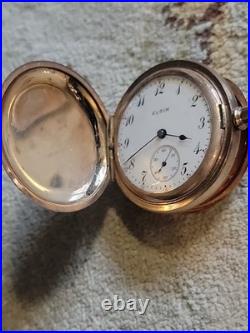 14K Solid Tricolor Gold & Diamond Custom Case ELGIN Hunter Pocket WATCH Wadswort