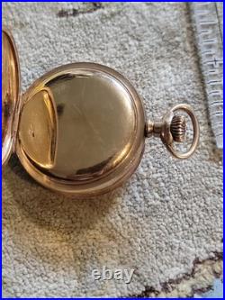 14K Solid Tricolor Gold & Diamond Custom Case ELGIN Hunter Pocket WATCH Wadswort