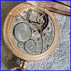 14K Solid Tricolor Gold & Diamond Custom Case ELGIN Hunter Pocket WATCH Wadswort