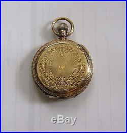 14K Solid Yellow Gold Elgin Pocket Watch Heavy Hunter Case 63 gr. 1883 Not scrap