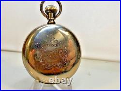 14 size Waltham Pocket Watch Hunting Case Model 1884 Grade 8, 7j Runs Good