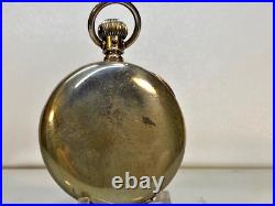 14 size Waltham Pocket Watch Hunting Case Model 1884 Grade 8, 7j Runs Good