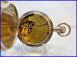 14 size Waltham Pocket Watch Hunting Case Model 1884 Grade 8, 7j Runs Good