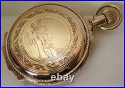 14k Gold 18 size Illinois Grade 101 Box Hinge Hunter Case Pocket Watch 145 Grams