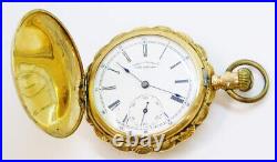 14k Gold American Waltham Pocket Watch Antique Hunter Case